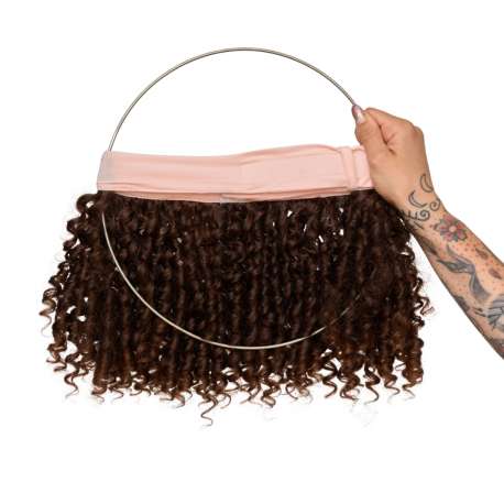 Couronne de cheveux Curly châtain lumineux - Oprah