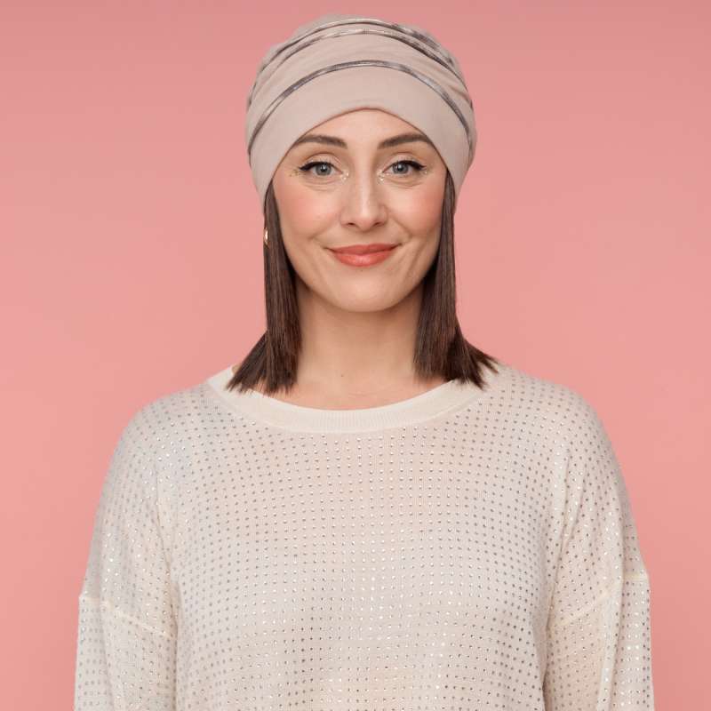 Bonnet Alison bambou beige et brillant