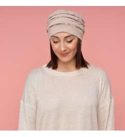 Bonnet Alison beige et brillant