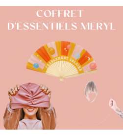 COFFRET D'ESSENTIELS FRANGE POIVRE ET SEL+ BONNET TOUTAN ROSE + EVENTAIL