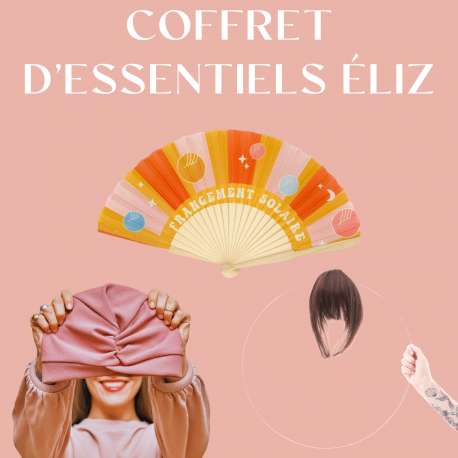 COFFRET D'ESSENTIELS FRANGE ELIZ + BONNET TOUTAN ROSE + EVENTAIL