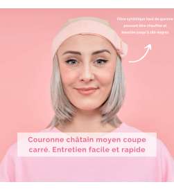 COFFRET D'ESSENTIELS COURONNE DE CHEVEUX POIVRE ET SEL + BONNET TOUTAN ROSE + SHAMPOING