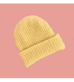 Bonnet tout doux jaune moutarde