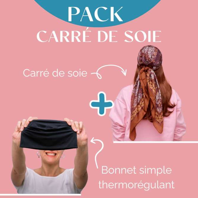 Pack Carré de soie rouille à motif paisley