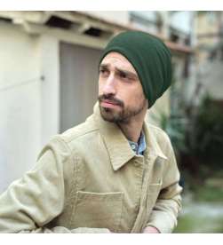 Bonnet homme simple vert forêt