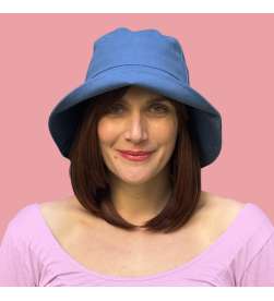 Chapeau Madame bleu pétrole