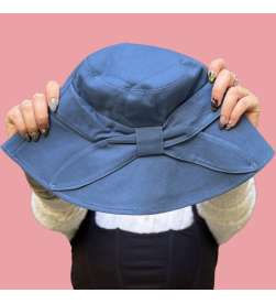 Chapeau Madame bleu pétrole