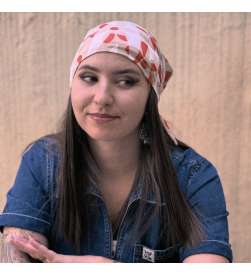 Bonnet bambou bandana Sixties fleuri