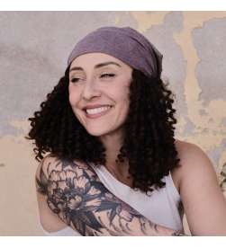 Bonnet bambou bandana marron chiné
