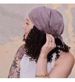 Bonnet bambou bandana marron chiné