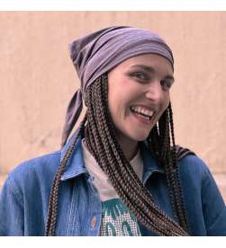 Bonnet bambou bandana marron chiné