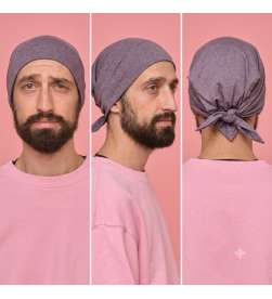 Bonnet bambou bandana marron chiné