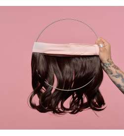 Couronne de cheveux mi-longue wavy Angelina - châtain moyen