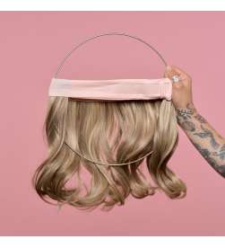 Couronne de cheveux mi-longue wavy Margot - blond méché châtain