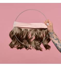 Couronne de cheveux carrée wavy Claire chatain méché