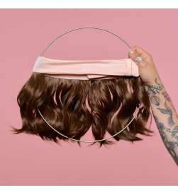 Couronne de cheveux carré wavy Natalie chatain clair