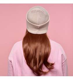 Bonnet Côtelé Beige Mixte