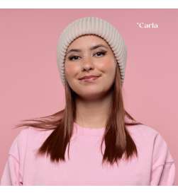 Bonnet Côtelé Beige Mixte