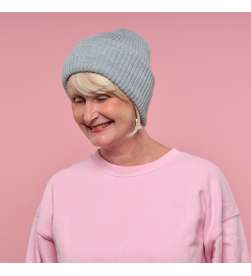 Bonnet Côtelé Gris Clair Mixte