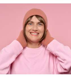 Ensemble Bonnet et Mitaines Terracotta Mixte