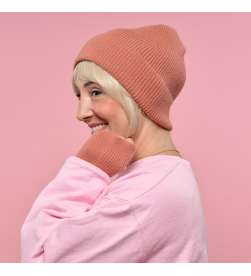 Ensemble Bonnet et Mitaines Terracotta Mixte