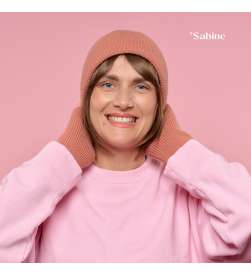 Ensemble Bonnet et Mitaines Terracotta Mixte