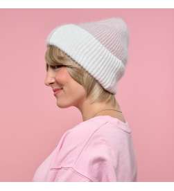 Bonnet Côtelé Nuances Rose Pastel Mixte