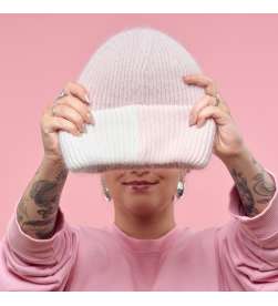 Bonnet Côtelé Nuances Rose Pastel Mixte