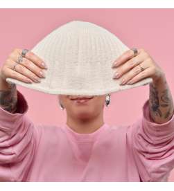 Chapeau cloche tout doux écru
