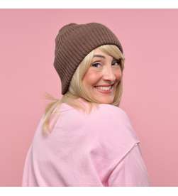 Bonnet Côtelé Marron Mixte