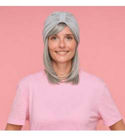 Couronne de cheveux complète mi-longue Andie - Poivre et sel