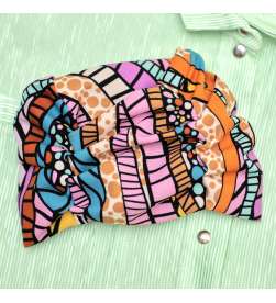 Bonnet Fébibi Salsa à motifs géométriques multicolores