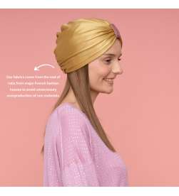 Bonnet assalit lycra satiné doré avec bague rose