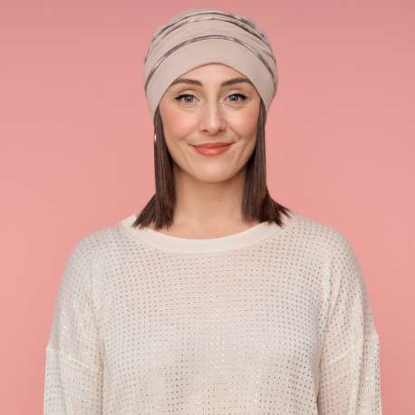 Bonnet Alison beige et brillant