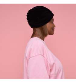 Bonnet Assalit velours côtelé noir avec bague groovy3760300109113