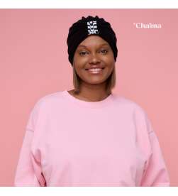 Bonnet Assalit velours côtelé noir avec bague groovy3760300109113