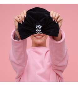Bonnet Assalit velours côtelé noir avec bague groovy3760300109113