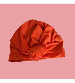 Bonnet enfant Baby Doll orange satiné