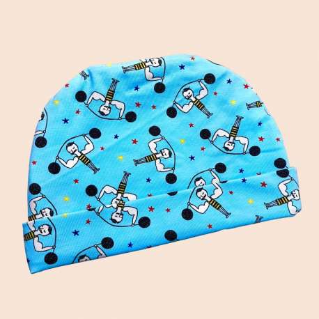 Bonnet enfant bleu clair Monsieur muscle