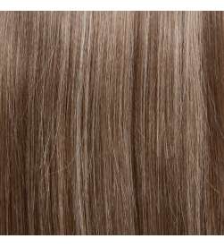Reverse fringe XL wavy Romane - Chestnut with blonde highlights