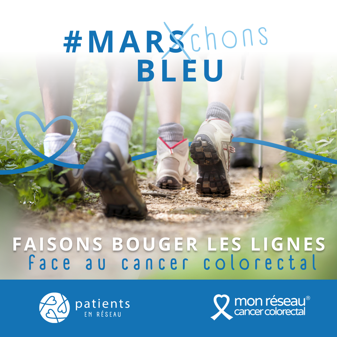 Affiche de l'évenement Marchons bleu organisé par Patients en réseau. 